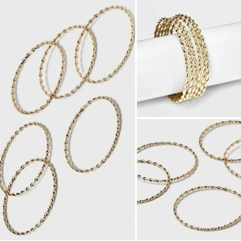NWT! A New Day Twisted Bangle Bracelet Set 6pc